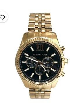 Michael Kors Lexington Chronograph Steel Black Dial Quartz Mens Watch MK8286